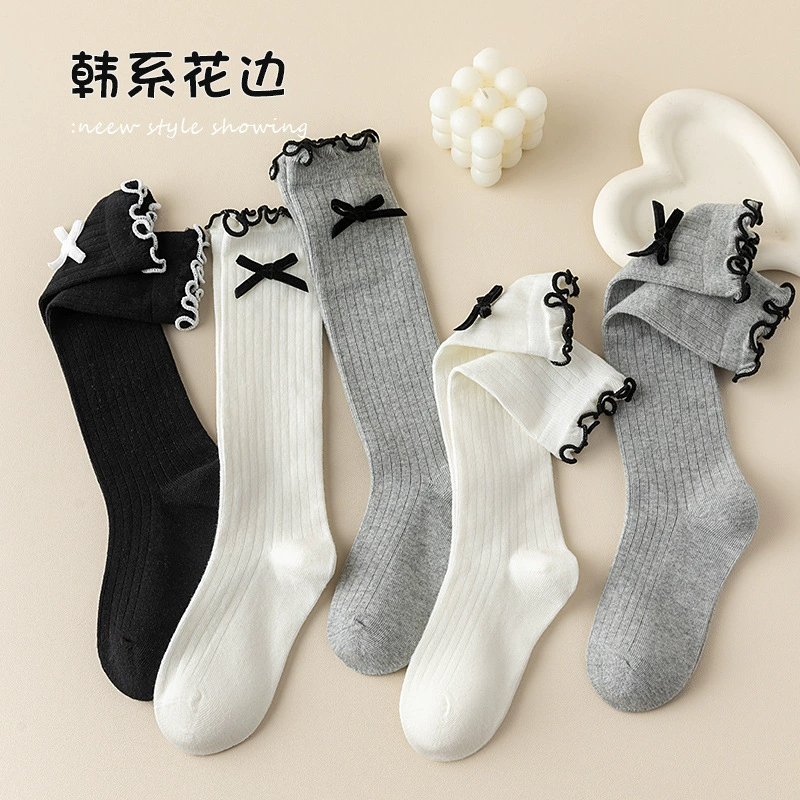 Children's cute socks for princess with bow