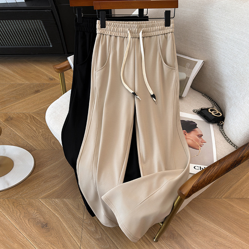 200/ 150kg Super Plus Size Straight-Leg Pants for Women, Thin Summer High-Waisted Casual Pants, Loose Ice Silk Nine-Point Pants 200/ 150kg Super Plus Size Straight-Leg Pants for Women, Thin Summer High-Waisted Casual Pants, Loose Ice Silk Nine-Point Pants