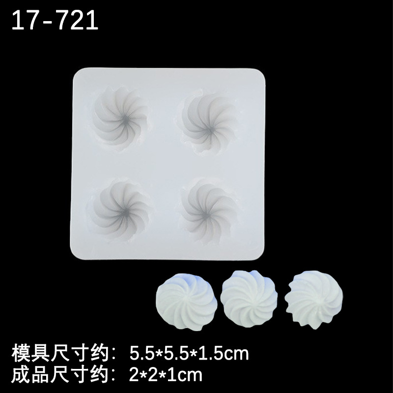 Cuatro piezas crema galleta molde de silicona DIY epoxi arcilla cerámica suave accesorios hechos a mano chocolate fondant pastel molde