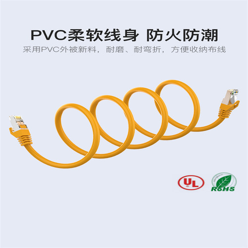 Weishun Super Cat6a Gigabit Ethernet Cable, 8-Core Cat6a Dual-Shielded Network Cable, Patch Cord for Broadband and Networking