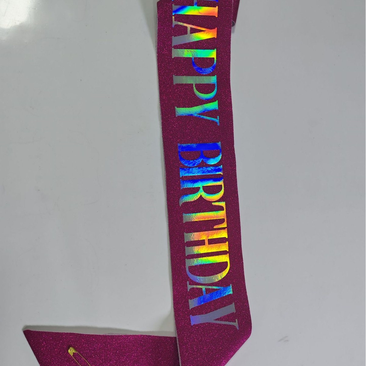 Cinta brillante para fiesta de cumpleaños, banda de cumpleaños, cinta de etiqueta, letras doradas, decoración de fiesta, diadema al por mayor