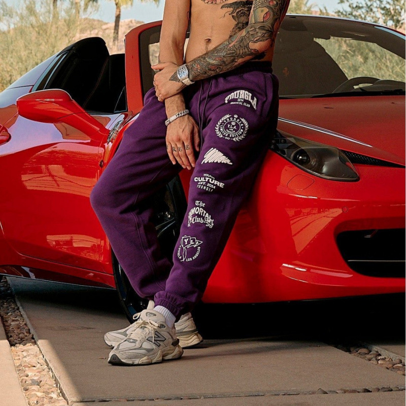 Youngla Jogger Men's Sports Pants Gym Fitness Casual Long Pants Cotton Printed Jogger Pants