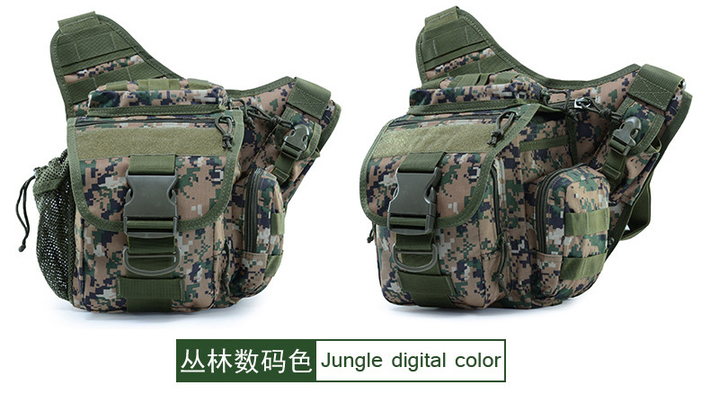 Bolso de camuflaje estilo militar para cámara fotográfica, bandolera de un solo hombro, impermeable, para ciclismo, senderismo, táctico, para actividades al aire libre.