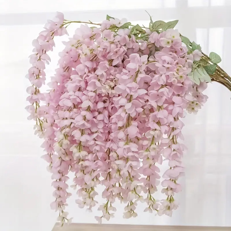 Cross-border hot-selling simulation wisteria albender bean flower artificial flowers hanging green plants home decoration wedding flowers 4