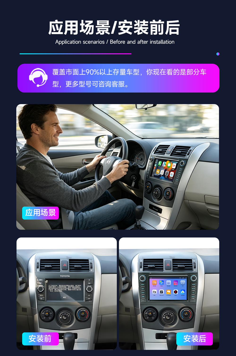 Suitable for Toyota Corolla Gps Navigation All-In-One Reversing Rear View Image Craplay Car Player