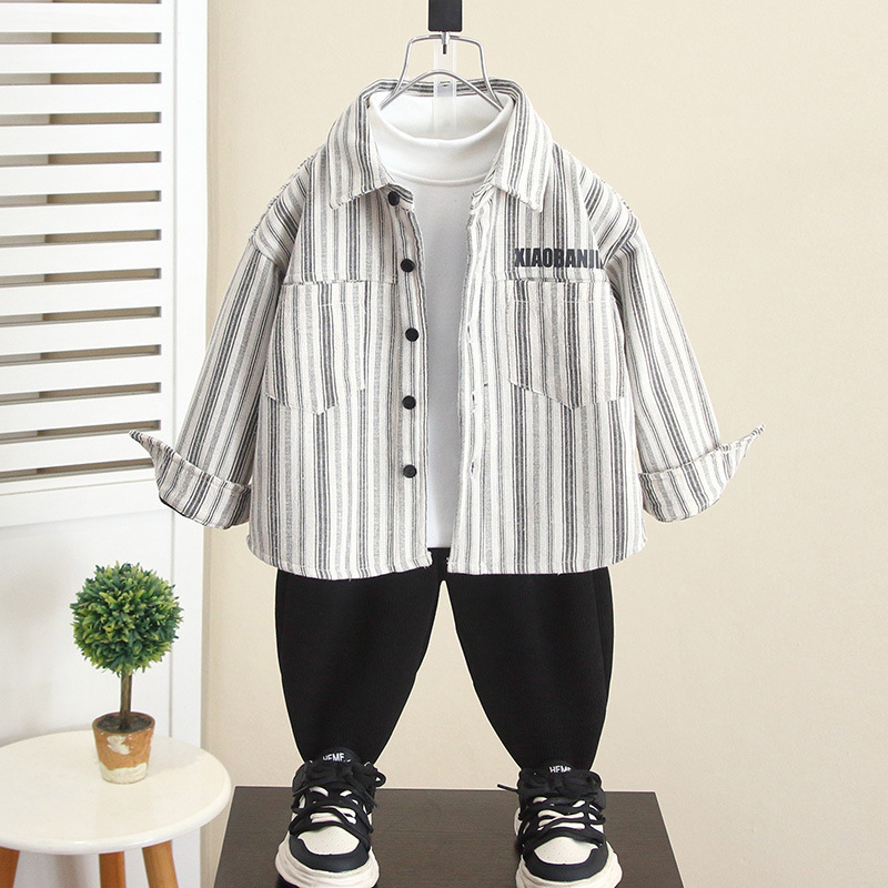 6921 camisas de otoño e invierno para niños 2025 nuevos tops exteriores para niños más chaqueta de bebé gruesa de terciopelo ropa de invierno