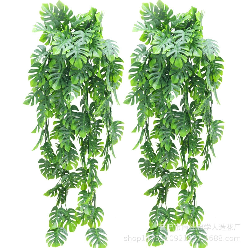 Трансграничное моделирование искусственных растений Черепаха Спинные листья настенные ротанг зеленые листья декоративные крытые потолки цветочные виноградные лозы подвесные корзины черепахи