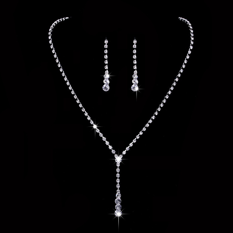 Factory Direct Batch 2021 Hot Fashion Wedding Wedding Photography Accessories Earrings Necklace Set Combination Three Piece Set Factory Direct Batch 2021 Hot Fashion Wedding Wedding Photography Accessories Earrings Necklace Set Combination Three Piece Set