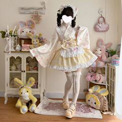 Lolitaオリジナル春秋改良メイド风ワンピースロリータ可爱い和风プリンセススカート小柄お洋服