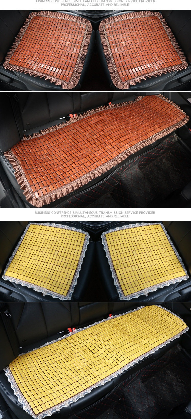 Car Seat Cushion Summer Cooling Mat Bamboo Sheet Single Mat Bamboo Block Mat Cooling Seat Cushion Breathable Mahjong Bamboo Sheet Three-Piece Set
