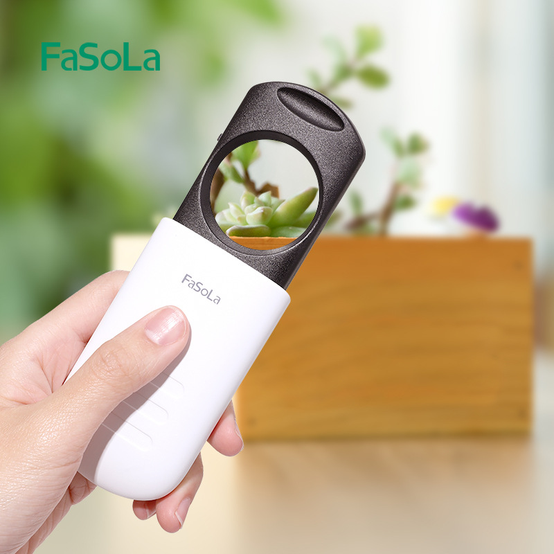 Pull-out 8x newspaper reading glasses for the elderly with light, handheld portable antique jewelry identification high-definition magnifying glass