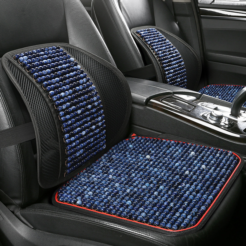 Resin Jade Car Seat Cushion Single Piece Three-Piece Set Waist Support Square Cushion Universal Summer Breathable Massage Cooling Seat Pad