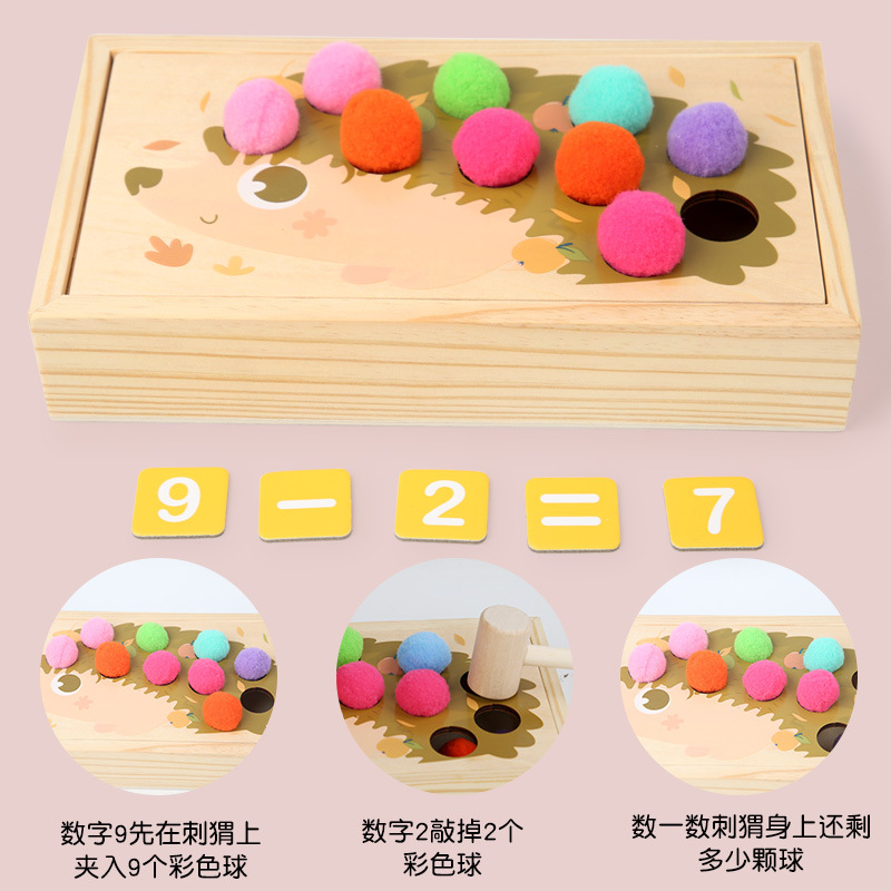 Montessori kindergarten educación temprana Arco Iris golpeando Mesa música golpeando pila hámster martillo clip cuentas juguetes educativos