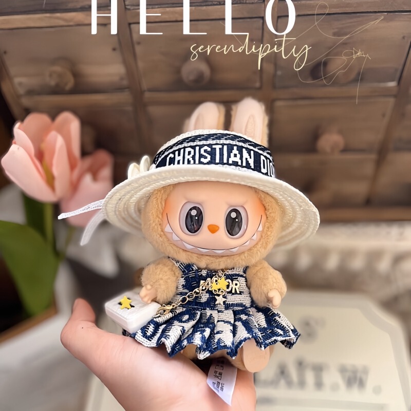[Only Clothing] Labubu First, Second, and Third Generation Clothing in Chanel Style, Suitable for 17cm Sitting Figures, Available in Stock
