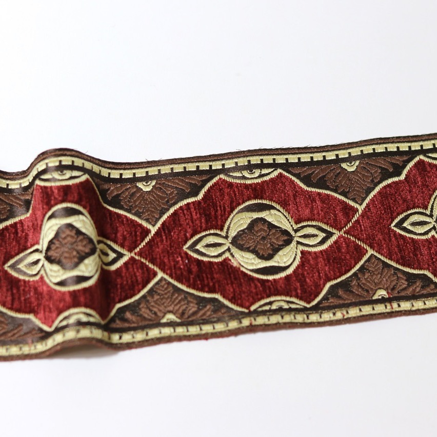 Cinta teñida en hilo de chenilla de 9cm de ancho, ropa étnica, franela, tela para el hogar, almohada, cojín para sofá, cinta decorativa de costura