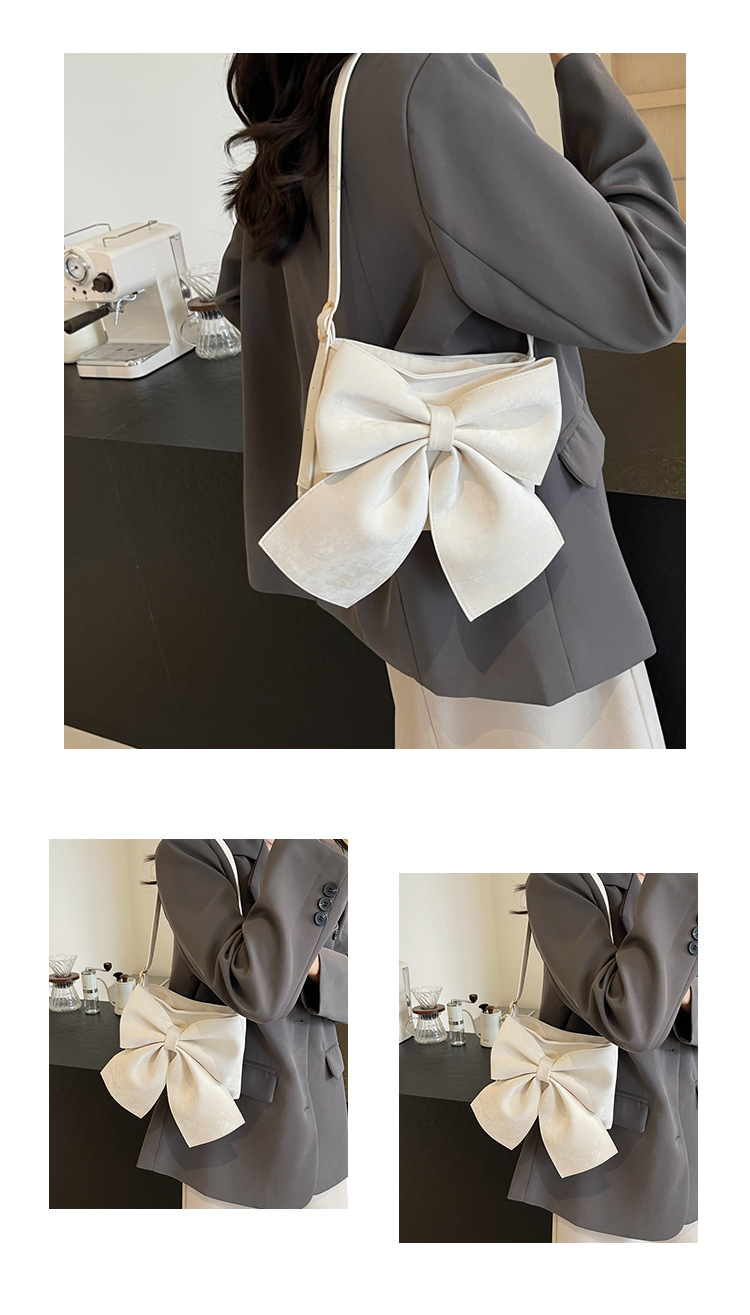 Women's Medium Pu Leather Bow Knot Elegant Square Zipper Crossbody Bag display picture 3