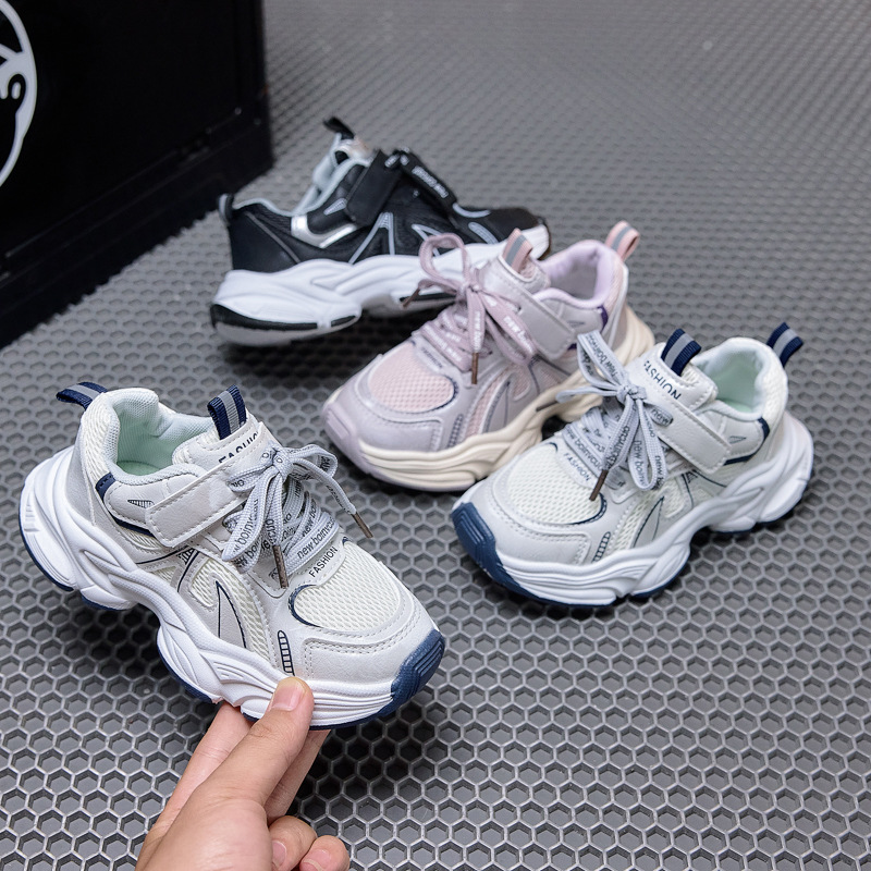 Zapatos deportivos para niños otoño 2026 nuevos zapatos de papá para niños zapatos de malla transpirables zapatos de corrida para niñas zapatos de niños ecológicos