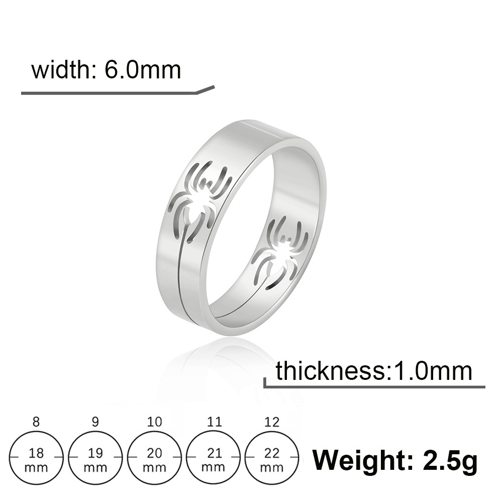 Casual Simple Style Spider Stainless Steel Plating Unisex Rings display picture 2