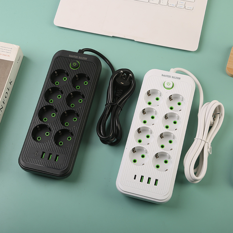 Estándar europeo de 8 bits conmutador monocrono mezclado 3USB + 1Type-C caja de color neutral