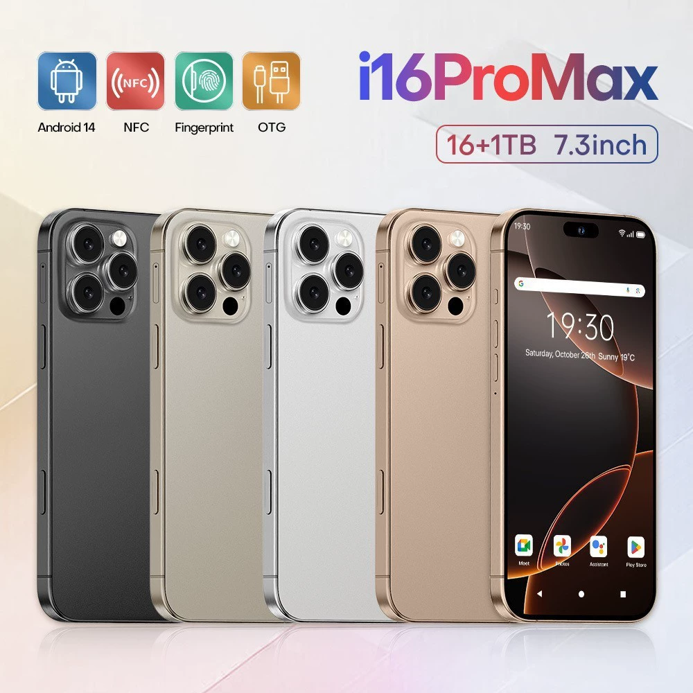 Смартфон i16ProMax, Intel i16, Android, 16GB RAM 1TB, 7,3" 8000mAh, Dual SIM