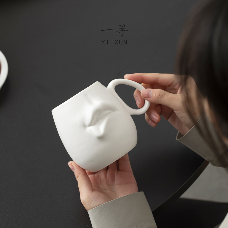 A search for creative human body cup solid color ceramic mug coffee cup drinking water personality art cup cute home cup