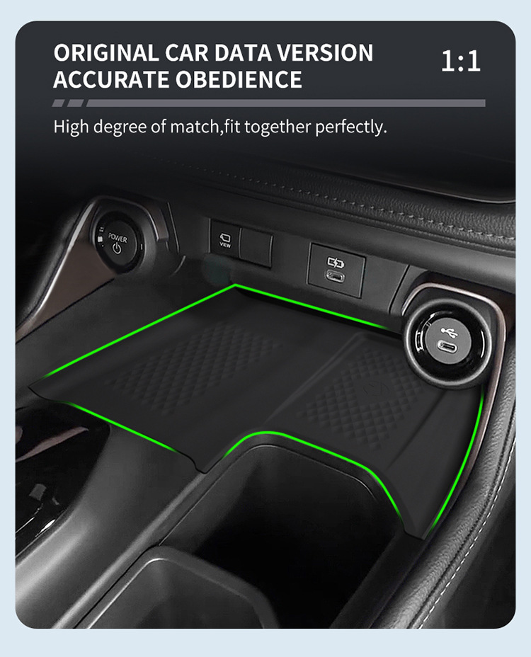 Suitable for Toyota Grand Highlander Wireless Charging Silicone Anti-Slip Mat Car Supplies Modification