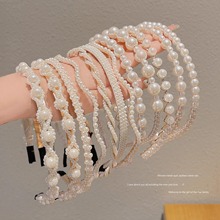 夏日仙女风珍珠发箍女森系百搭头饰ins超火高级感简约发饰批发