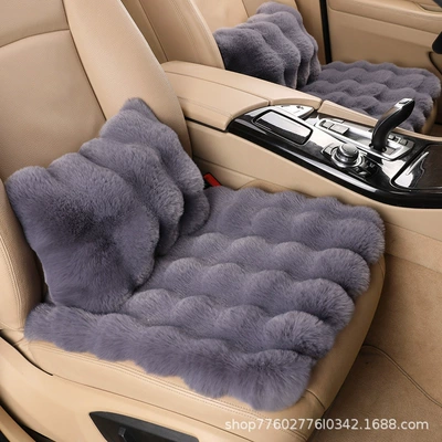 Rabbit Fur Plush Car Cushion Velvet, Wool pad - bubble-velvet-single-pad-bubble-velvet-dark-gray