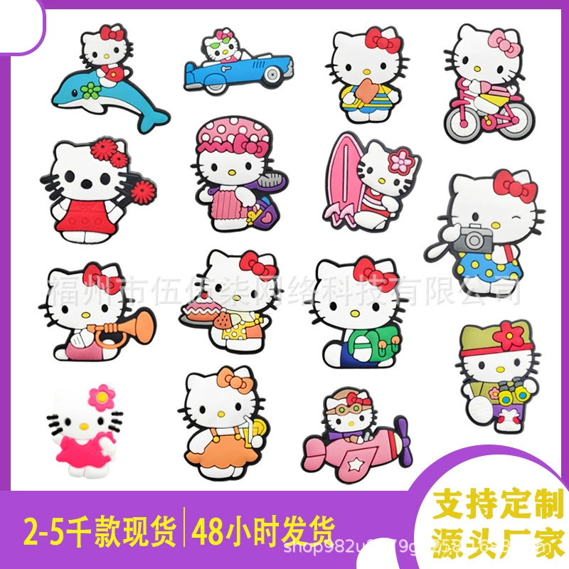 Hello Kitty KTCat Обувь Цветочная пещера Обувь Аксессуары Обувь Дий Обувь Украшения ПВХ Мягкая резиновая обувная пряжка