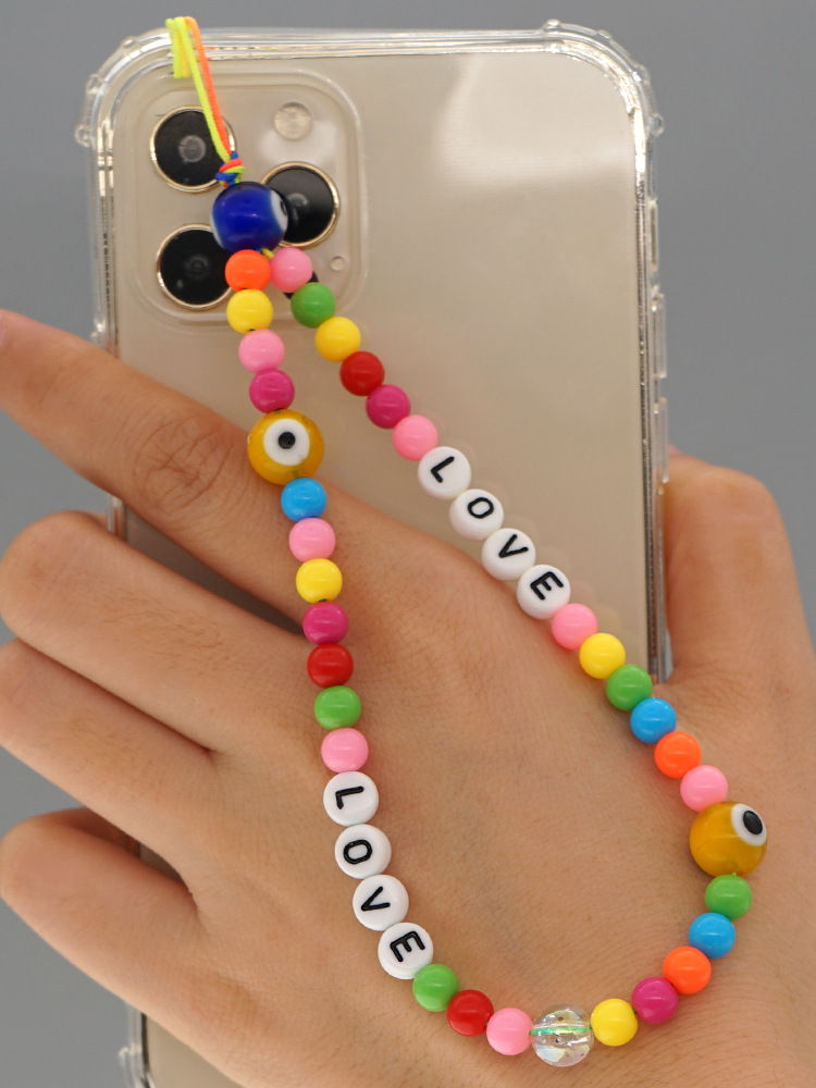 ethnic woven color beads mobile phone chainpicture7