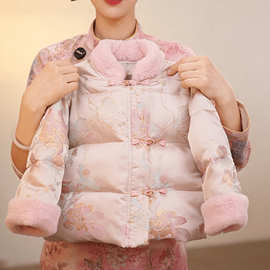 2026新款女小童宝宝棉服新中式国风加厚汉服外套拜年服棉袄粉色