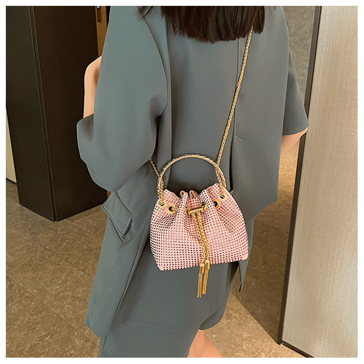 270g Weight Polyester Lining Material Sewing Thread Fashion Element String Closure Type Single Shoulder Strap Strap Type Evening Bag Bags Type Party, Shopping Occasion Pu Leather Material Solid Color Pattern All Seasons Season Women's Gender Streetwear Style Bucket Shape Medium Size Women's Medium Pu Leather Solid Color Streetwear Sewing Thread Bucket String Evening Bag 23