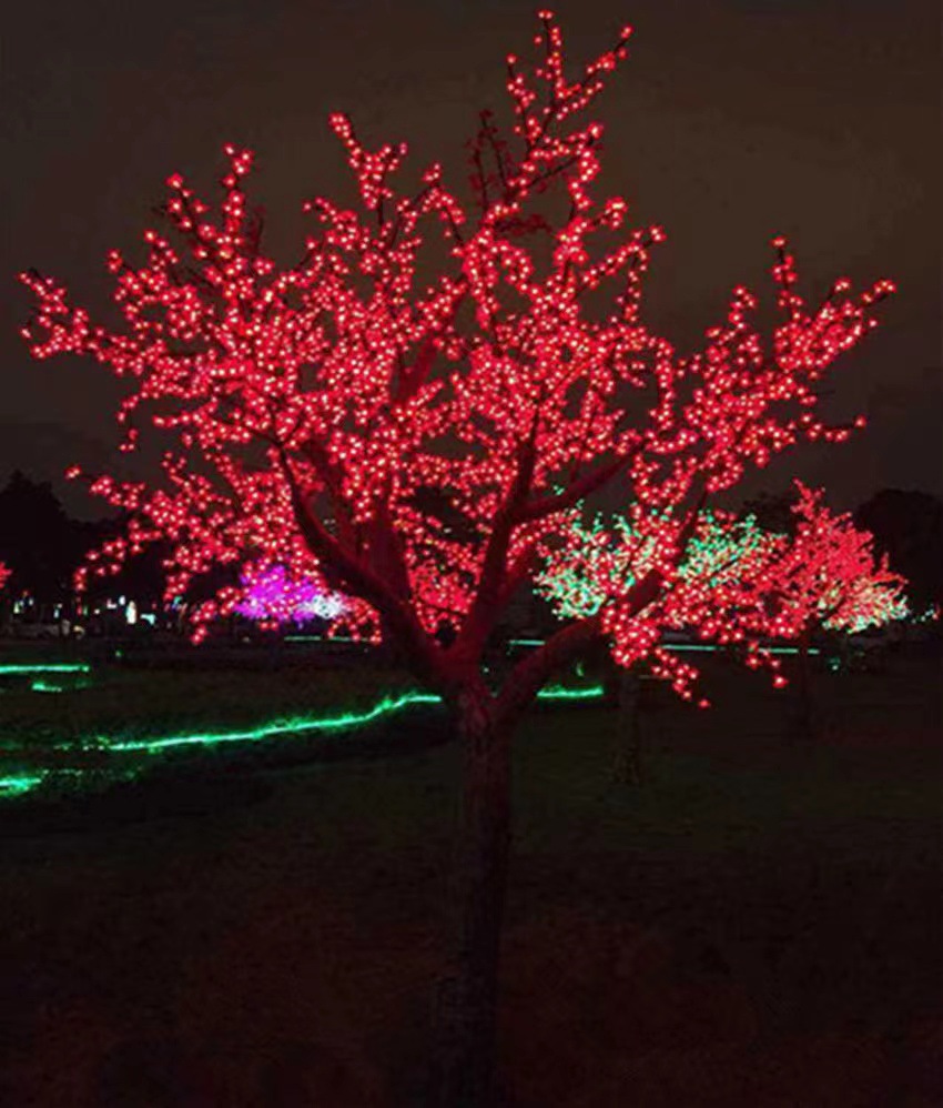 Simulación LED lámpara de árbol de cerezo red festival de luz roja decoración de césped lámpara de árbol de flor de durazno lámpara de modelado de lámpara de árbol luminoso Chen Mei