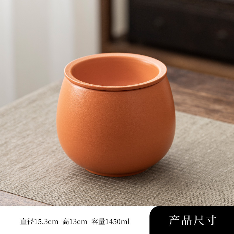 粗陶茶かすかめ茶洗建水中国式レトロ純色茶器部品水孟茶かすかめは濾過器を持っています。|undefined