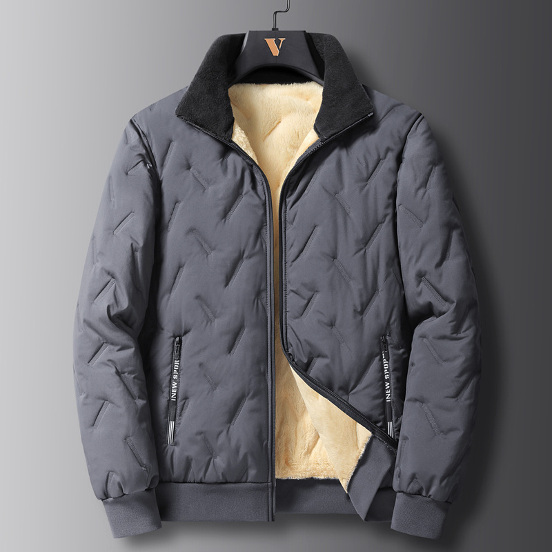 Chaqueta de Algodón Térmica para Hombre de Poliéster Forrada para Invierno