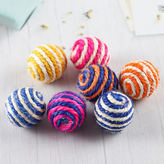 劍麻球批發貓咪自嗨解悶寵物用品逗貓玩具發聲磨牙劍麻球貓咪玩具