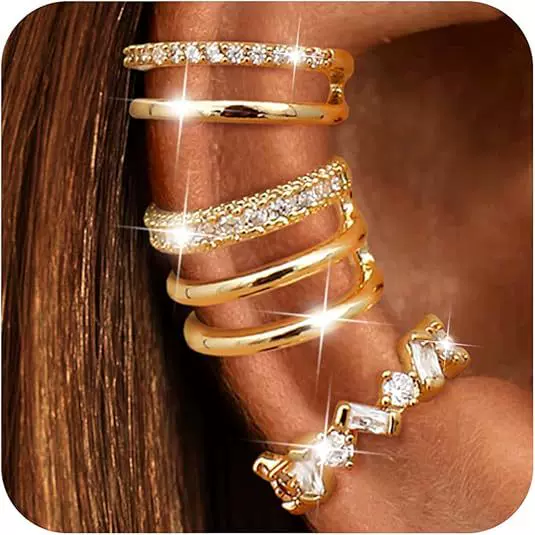 New C-Shaped Ear Clips for Women Without Pierced Ears, Inlaid with Zircon, Light Luxury Ear Cuffs, Fashionable and Simple, Stylish and Elegant Ear Accessories