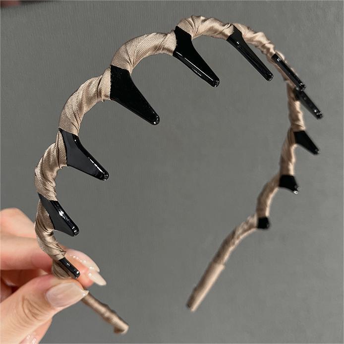 Moda alrededor de tela para mujeres lavarse la cara con dientes para el cabello anti-deslizante compresión de cabello rotura brazo de cabeza 2024 nuevo