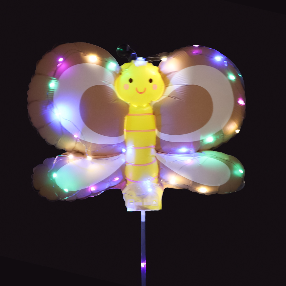 Clip luminoso globo clip de dibujos animados película de aluminio puesto de piso poste de remolque de mano globo mercado nocturno globo luminoso al por mayor