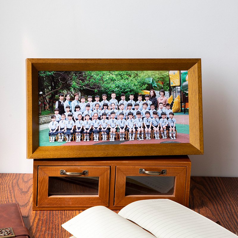 Graduation photo frame large group collective photo meeting group commemorative photo frame photo framing solid wood picture frame