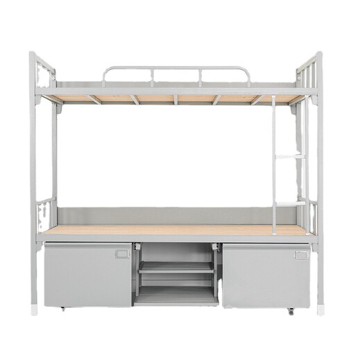 Standard upper and lower bunk steel iron frame bed school dormitory twin bed single iron bed thick single layer bed