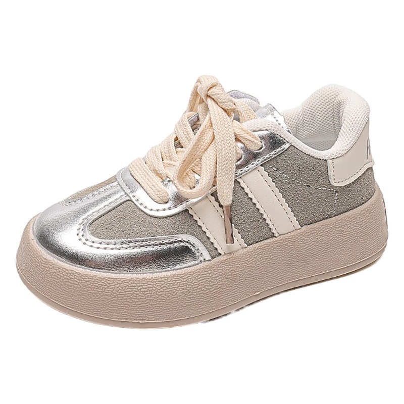 Zapatos individuales para niños 2024 primavera y otoño nuevo estilo niños y niñas suela suave zapatos blancos zapatos deportivos zapatos de entrenamiento alemán zapatos para correr para estudiantes