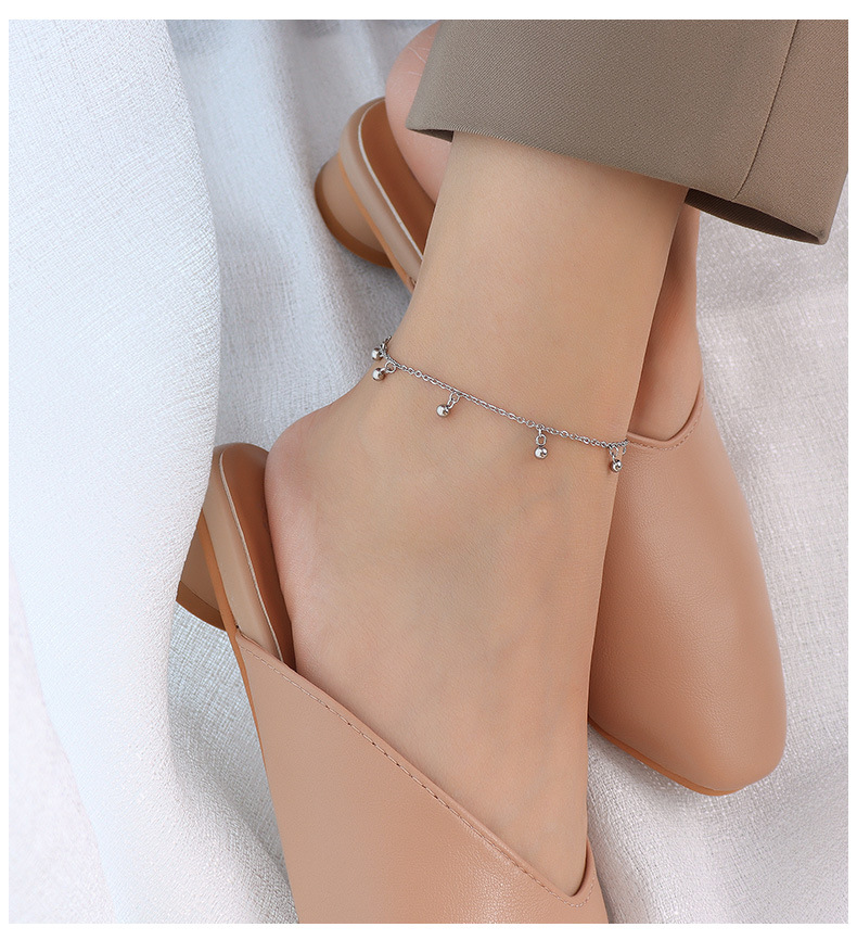 Korean simple round bead anklet titanium steel 18k gold anklet wholesale