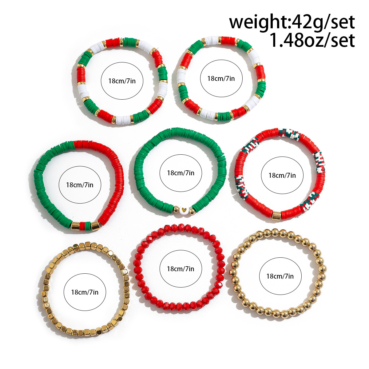 27g Weight Bracelets Classification CCB, Arylic, soft clay Chain Material Beaded Chain Chain Type 1 Set Quantity Party, Festival Occasion CCB, Arylic, soft clay Material Christmas Festival Letter, Heart Shape, Snowman Pattern Women's Gender Cute Style Cute Letter Heart Shape Snowman CCB Arylic Soft Clay Beaded Chain Beaded Bracelets Wholesale 4