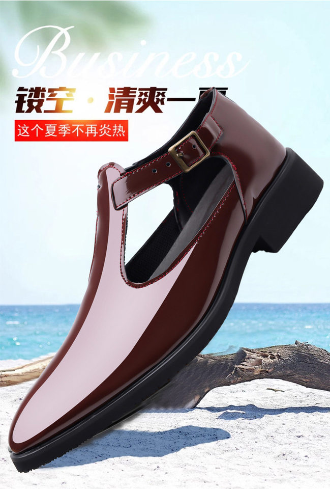 Dép sandal nam quai ngang xỏ ngón mặt đan sợi thoáng khí đi biển ngoài trời — Màu nâu, Màu đen chi tiết 1