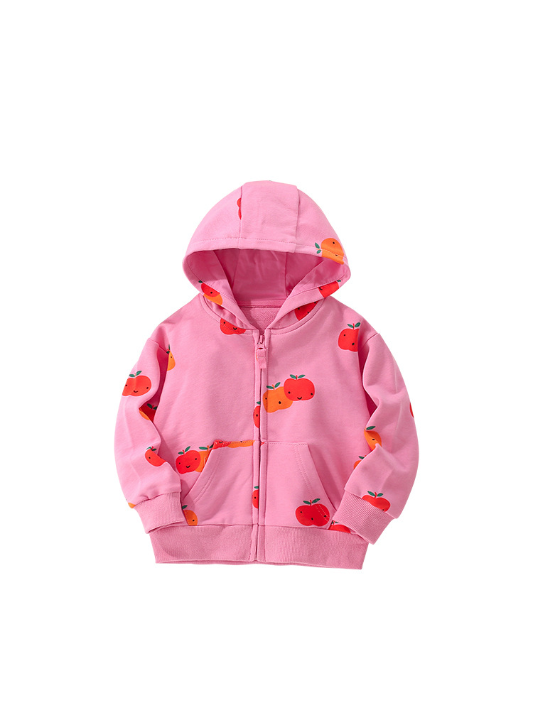 Cross-border mlawee chaqueta de niñas invierno y otoño nueva camisa con cremallera encapuchada manga larga linda camisa de otoño