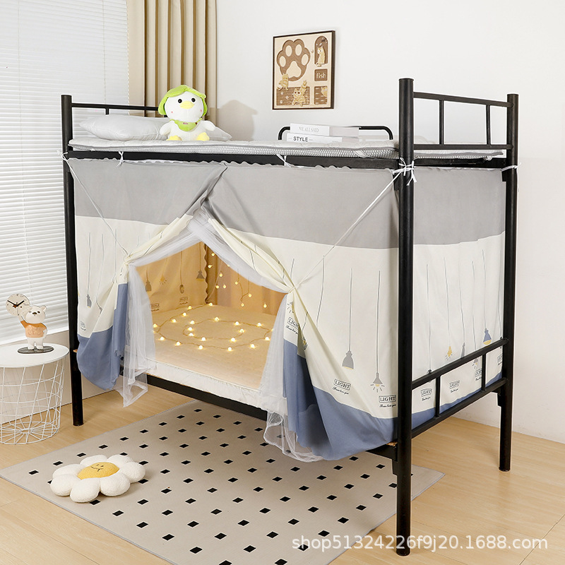 Student Dormitory Bed Curtain and Mosquito Net Combo, Dual-Use, No Installation Needed, for Upper and Lower Bunk Beds, 1.2m Blackout Fabrics, 0.9m Dustproof Top Student Dormitory Bed Curtain and Mosquito Net Combo, Dual-Use, No Installation Needed, for Upper and Lower Bunk Beds, 1.2m Blackout Fabrics, 0.9m Dustproof Top