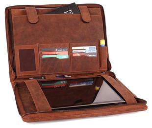 Business combination professional organizer for men and women durable leather Padfolio file bag folder