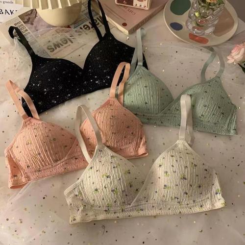 A girl's feelings are always poetic. Girl's Wireless French Seamless Triangular Cup Underwear Women's Top Up Bra Wholesale