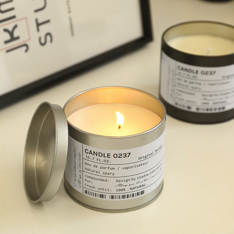 ins鐵罐馬口鐵香薰蠟燭批發DIY創意手工植物蠟圓形複古杯跨境定制